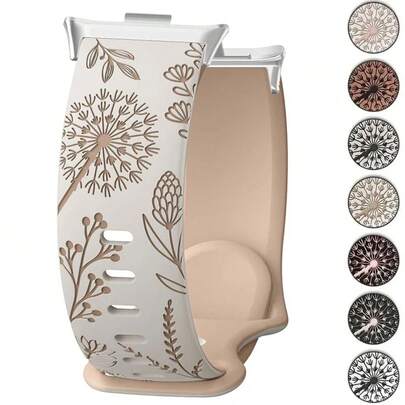Engraved Silicone Woman Strap For Watch 5/4 Fashion Dandelion Soft Sport Band Bracelet Compatible With Miband 9 Pro/8 Pro Accessories
