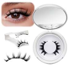 1 Set Magnetic False Eyelashes With Applicator Tool, Natural Look Reusable Magnetic Lashes, Lightweight Suitable For Natural Makeup - 1 Style - Black - View 11