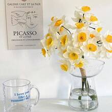6pcs Artificial Daffodil Flowers, Home Decor Accessories, Floral Arrangement Materials, Suitable For Home Decor, Tabletop Decor, DIY Flower Arrangement, Wedding & Party Decoration, Outdoor Garden Decoration - Multicolor - View 9