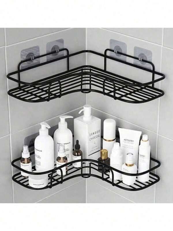 1 قطعة حامل شامبو وصابون قابل للتثبيت على الحائط بدون ثقب، خطاف تعليق للتخزين على الحائط، مناسب للحمام والمطبخ وغرفة الغسيل، لوازم تخزين وتنظيم المنزل، هدية مثالية لعيد الميلاد والهالوين وأعياد الاستقبال