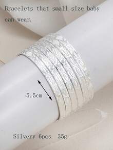 6件套精美独特雕花图案多层手镯，高端个性化设计 - 彩色 - 查看 32