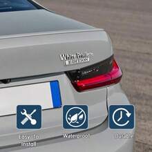 White Priviledge Edition 3D Fender Badge Decal Sticker For Car Exterior White Color Automotive Emblem Decal With Premium Finish Universal Fit For All Cars - 銀黑色 - 查看 7