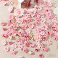 20/40pcs Artificial Flower Material Pack, Faux Silk Flowers, DIY Headpiece Wreath Supplies, Wedding Bouquet, Valley Decor - Blue Series - View 10