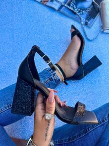 Women's Glittery Glamour Party Elegant Sandal 8.5 Cm - 黑色 - 查看 2