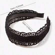 A Stylish Black Lace Headband, Ladies-Only, Exquisitely Designed And Easy To Wear.Perfect For Everyday Outings And Makeup, This Stylish Hair Accessory Is Both Stable And Enhances The Texture Of Your Hairstyle. - 1 件黑色 - 查看 7