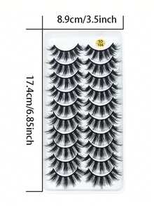 3D Volume Eyelash Extension Set (10 Pairs) - Thick, Natural, And Curling Design, Fiber Material, High Cost Performance - View 2