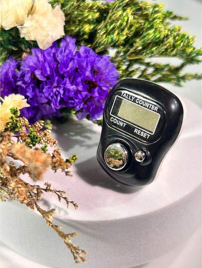 Contador electrónico portátil con estilo de anillo para el dedo, adecuado para el Ramadán/oración diaria, carcasa brillante de colores, pantalla digital precisa + reinicio con un solo botón, herramienta de conteo de oraciones del Ramadán