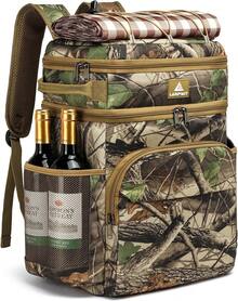 Laripwit 54/40 Cans Backpack Cooler Insulated Leak-Proof Large Cooler Backpack Double Deck Lunch Backpack Men Women - Soft Cooler Bag Tactical, Camping, Picnic, Beach, Hiking - Hai tầng - với dây đeo co giãn - Xem 2