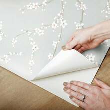 1卷复古梅花壁纸，简约植物小花壁纸，精致室内装饰膜，适用于房间、厨房橱柜等墙面装饰翻新，自带背胶，易于拆卸，手工贴纸 - 簡約碎花 - 查看 7
