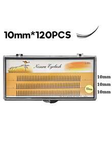 120 piezas de pestañas postizas en forma de A, pestañas postizas DIY Highroll, selección de longitud: 8mm/9mm/10mm/11mm/12mm/13mm/14mm/9~11mm/10~12mm, naturales y suaves, adecuadas para uso diario, pestañas postizas segmentadas con estilo de dibujos animados, pestañas postizas - Ver 9