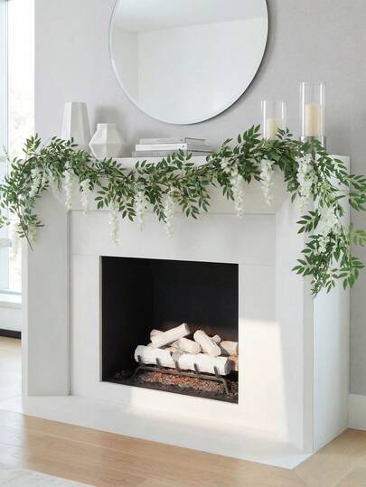 1件柳叶紫藤，适用于春季装饰、橱窗展示、客厅墙面装饰、楼梯装饰、婚礼装饰、节日装饰以及室内/室外墙面装饰。