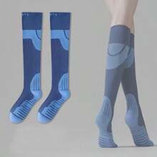 2 Pairs/3 Pairs Women Sports Muscle Compression Socks, Knee-High Athletic Socks, Functional Sports Fitness Cycling Running Socks, Slimming Leg, Anti-Slip Shock Absorption, Suitable For Pregnant Women, Nurses And Active Women - Multicolor - View 12
