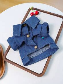 PETCIRCLE 1pc Pet Clothes Dog Jacket Small Dog Outfit Dirt-Resistant Durable 4-Leg Outfit - Small Potato Jacket - Blue - View 9