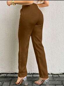 Luiz Twill Women's Skinny Dress Pants, High Waist - Rỉ Nâu - Xem 4