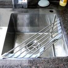 Giá để chén đĩa và dụng cụ nhà bếp hình tam giác có thể gập lại, làm bằng thép không gỉ. - A - Xem 8