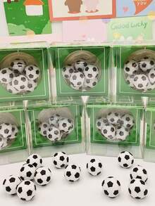 6pcs Football Shaped Erasers - Fun Learning Stationery Gifts Or Prizes - Football Eraser - View 3