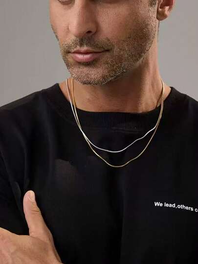 1 pieza Collar de cadena de acero inoxidable estilo serpiente minimalista clásico, collar gargantilla versátil como regalo