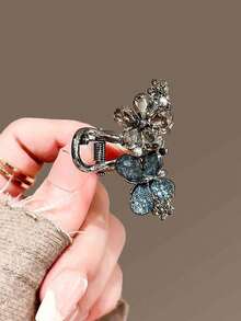 1 chiếc kẹp tóc hình bướm và hoa bằng thủy tinh đính đá lấp lánh, thiết kế trang nhã, đa năng, phù hợp cho tóc mái hoặc tóc búi cao, món quà tuyệt vời cho bạn gái/bạn thân, phụ kiện tóc mùa hè, kẹp tóc đi biển, kẹp tóc du lịch. - Nhiều màu - Xem 4
