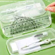 7 piezas Juego de compás geométrico para estudiantes, incluye transportador, regla triangular, regla de ángulo, regla portaplumas, regla multifunción, útiles escolares para estudiantes, artículos de papelería multiusos para exámenes y estudio, esencial para volver a la escuela - Conjuntos - Ver 5