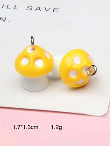 20个蘑菇形吊坠DIY项链配件，带挂钩，随机混装 - 彩色 - 查看 5