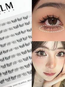 PALM LASHES 72/144Clusters Wispy Natural Look North Star Bottom Eyelashes Anime Lower Lashes, Clear Band, Spiky Manga Style, 5-7mm Length, 0.07mm Thickness, C-Curl, Japanese Manga Inspired Design - C - View 12