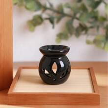 手工陶瓷香薰扩散器，营造卧室柔和氛围，黑白陶瓷精油炉 - 幸運三葉草 - 查看 3