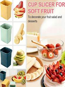 Strawberry Slicer Outdoor Camping Travel Fruit & Vegetable Platter Slicer, Stainless Steel Fruit Cutter, Strawberry, Banana Presser, Fashion Creative Small Tool - Multicolor - View 3