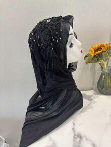 1pc Shiny Palace Style Polyester Lace Tassel Scarf, Suitable For All Seasons - Multicolor - View 2