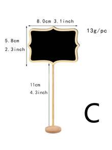 1/10pcs Mini Wooden Chalkboard Signs With Stands, Party Buffet Food Labels, Rectangular Blackboards, Wedding Venue Cards, Birthday Party Decor. Mini Rectangular Chalkboard Signs With Stands, Wooden Small Chalkboard Tags, Suitable For Weddings, Birthday Parties, Table Numbers, Food Labels And Special Event Decorations. - Multicolor - View 9