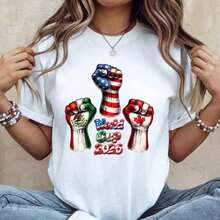 Football World Cup 2026 PNG Design _ Soccer Shirt Graphic _ USA Canada Mexico Fan T-Shirt _ SublimatStylish And Comfortable Women's T-Shirt With Unique Print. Durable Material, Flattering Fit, And Versatile For All Seasons. A Must-Have For Casual And Fashionable Outfits. - 白色 2 - 查看 7