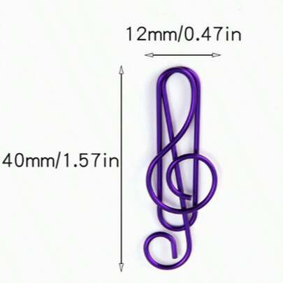 10-Piece Mixed Musical Note Paper Clips, Random School Supplies. Gold Musical Note Paperclip Office Supplies, Macaron Color Water Drop Shaped Paper Clips, Irregularly Shaped Paper Clips