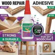 WHILELIFE 木材修补胶 - 5分钟速干胶，适用于相框和木制品，20克 - 木工膠 - 查看 4