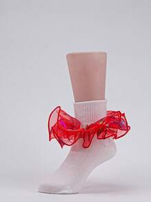 1 Pair Kids/Girl's Ruffle Trim Princess Dancer Ballet Short Socks, Infant/Toddler/Youth - Multicolor - View 1