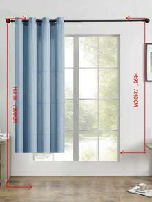 1片装薄纱窗帘，带孔眼，透光窗帘，半透明窗帘，家用/办公用窗帘，纯色现代简约涤纶薄纱窗帘，透光，适用于卧室/客厅/阳台，防紫外线 - 藍色 - 查看 30