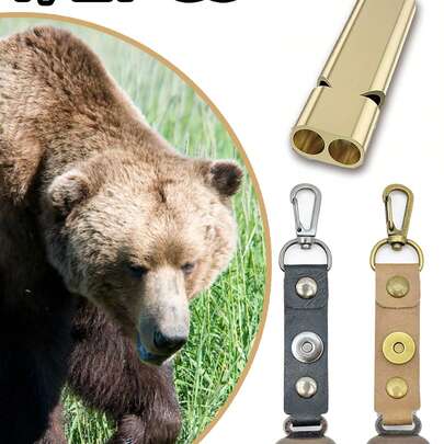 Set de 2 piezas Campana de oso ruidosa con silbato, campana de oso con silenciador magnético, silbato de de emergencia para senderismo, camping, pesca, navegación y escalada