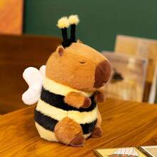 BLUESLEMON 9.05 Inch/23cm Cute Plush Bee & Capybara Stuffed Animal Doll, Super Soft Capybara Plush Doll, Perfect Holiday And Birthday Gift, Home Decor For Teens - Multicolor - View 8
