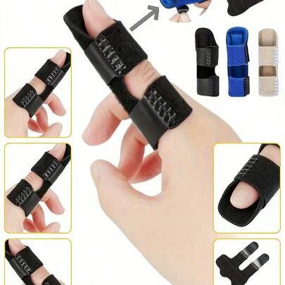 Nẹp cố định ngón tay cò súng có thể điều chỉnh, nẹp hỗ trợ ngón tay 3 điểm với thanh nhôm, dụng cụ giảm đau ổn định ngón tay cho trường hợp gãy ngón tay, viêm khớp, viêm gân, phù hợp với mọi ngón tay cho nam, nữ, vận động viên và game thủ.