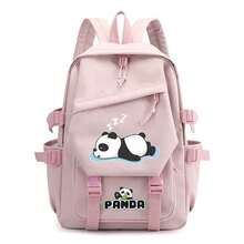 Ba lô nylon cỡ lớn in hình gấu trúc hoạt hình dễ thương, dây đeo vai có thể điều chỉnh, thiết kế nhiều ngăn có khóa kéo, nhẹ và có thể gấp gọn, họa tiết hoạt hình cổ điển, phù hợp làm ba lô hàng ngày, túi du lịch, ba lô học sinh, túi đi làm, hộp đựng bút nhiều lớp dung tích lớn, đồ dùng cần thiết cho năm học mới. - Nhiều màu - Xem 12