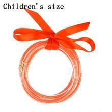 5pcs Mixed Glitter Filled Bracelets - Soft Glitter Silicone Shiny Color Bracelets - Children's Size - View 17