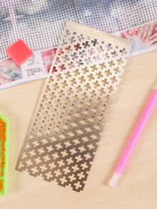 Stainless Steel Square Diamond Painting Grid Ruler, 599 Grid Guide Tool, Designed For Square Diamond Painting, Enables One-Click Alignment And Placement, Reduces Offset And Missing Diamonds, Speeds Up Drilling Progress, Efficient And Labor-Saving Auxiliary Accessory For DIY Diamond Painting Creation - Steel Ruler - View 4