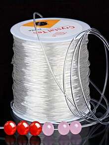 QIAO 100m Plastic Crystal DIY Beading Elastic Cord, Jewelry Making Material - Clear - View 8