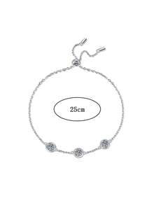BLOVEMEE 1 chiếc vòng tay bạc 925 sang trọng, đính đá Moissanite 0.9 carat, thích hợp cho nữ giới đeo hàng ngày, đi làm, dự tiệc, đi nghỉ mát, sinh nhật, kỷ niệm ngày cưới, làm quà tặng trang sức. - Bạc - Xem 3