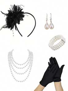 7pcs 1920s Accessories Set, Flapper Style Women's Accessories, 1920s Costume, Roaring 20s Themed Accessories Set, Suitable For Parties, Role Play, Galas And Art Deco Events - Multicolor - View 19