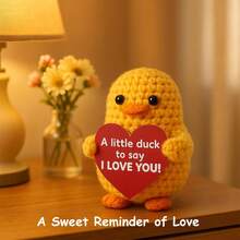1 pièce Cadeau TWPER Convient pour elle/lui, anniversaire de petit ami/petite amie, canard au crochet pour anniversaire de mariage, cadeau "Je t'aime" pour mari/femme le jour de la Saint-Valentin - Multicolore - Voir 2