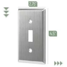 Bates- Silver Light Switch Cover Plate 3 Pack 4.5" X 2.75"/Standard-Size Stainless Steel Single Metal Switch Plate Covers With Matching ScrewsAccessories - Stainless Steel - View 4