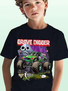 100% Cotton Unisex Monster Jam Shovel Sharp T-Shirt - 圖片的主色調 - 查看 9