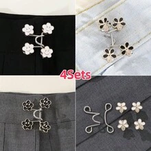 Floral Cinched Waist Buckle, Sweet Metal Waist Belt Buckle, Niche Design Waist Accessory, Versatile Cinching Waist Fastener - Multicolor - View 14