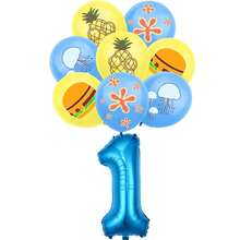 9pcs Hamburger, Jellyfish, Seaweed Shaped Number Balloons Set, Birthday Party Decoration, Wall Backdrop - Set - View 19