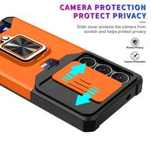 360 Degree Rotating Phone Case With Card Slot And Lens Protection, Compatible With Apple 11/13/14/15/16/17, Galaxy S26U/S25/S24P/A56/A16/A26 - Orange - View 3
