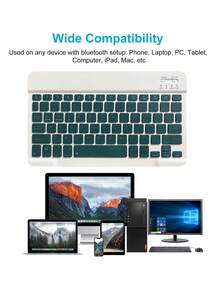 AKKHOO Wireless Bluetooth Keyboard & Mouse Combo, Compatible With IPad, Computer, Phone, Tablet, Rechargeable, Silent, Mini Keyboard Mouse Set - Dark Green - View 8